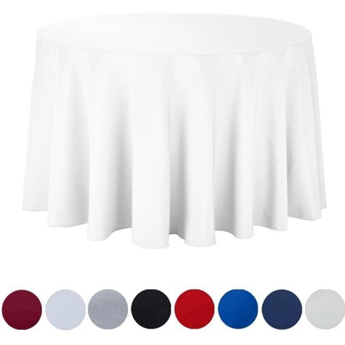 10pcs Nappe Blanche Nappe de Table Nappe Ronde pr Maison Restaurant Mariage