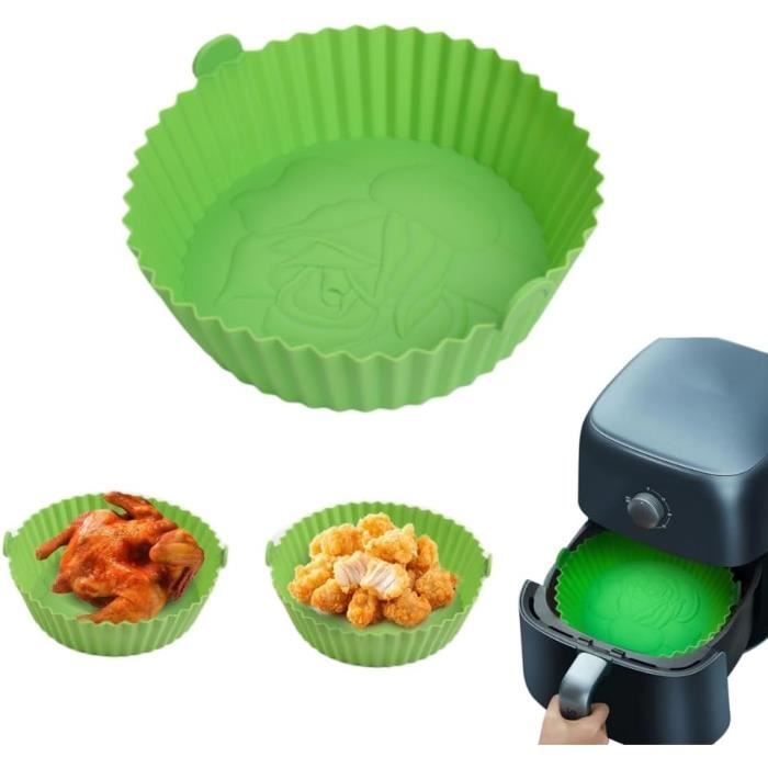 Panier Silicone Pour Air Fryer - 20 Cm, Rectangulaire - Poignées Extensibles - Pour Cuisson Double étage