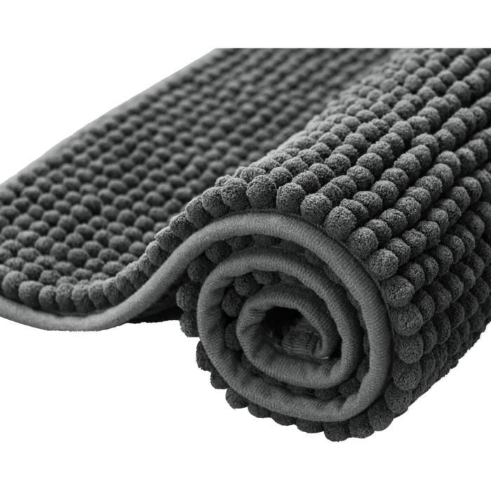 Tapis Absorbant Antidérapant Lavable Lot De 2 Tapis De Salle De Bain épais En Chenille - Antidérapants, Super Absorbants, Lavables Machine - Bleu Marine