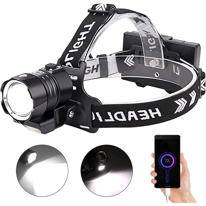 Lampe frontale COB LED, imperméable, Rechargeable ... – Grandado
