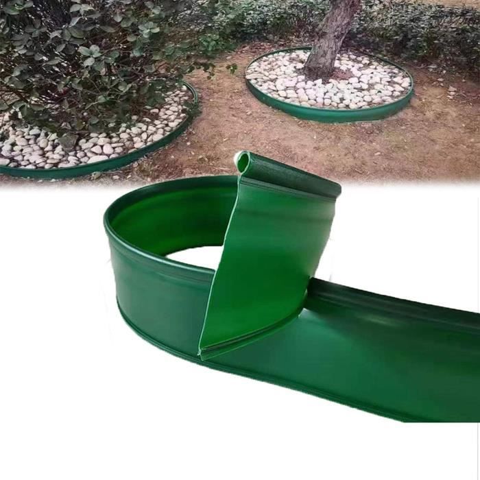 Bande De Bordure De Jardin En PE Verte - 20m X 10cm, Flexible, Pour Séparer Gazon Et Allées