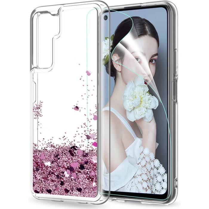 Coque Transparente En Gel De Silicone + Verre Trempé Pour Huawei P40 Lite - Protection Complète Et Style Discret