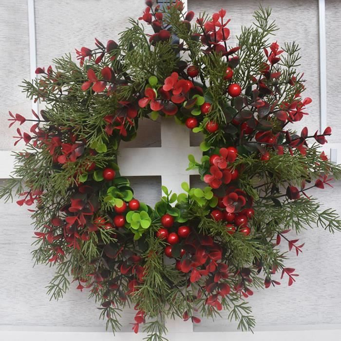Guirlande De Noël Artificielle Mokyler – 70 Cm, Mélange Pin Et Baies Rouges – Décoration Porte, Mur, Escalier