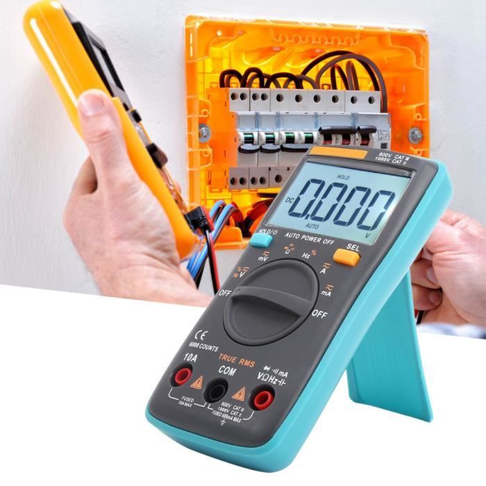 Multimètre Numérique Pro - Testeur Voltmètre, Ampèremètre, Ohmmètre Portable Avec Rétroéclairage