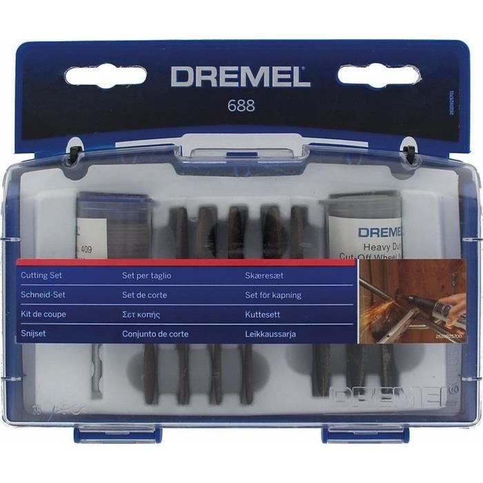 Coffret 69 accessoires DREMEL 688 - Assortiment de 68 disques à tronçonner dans un coffret pratique