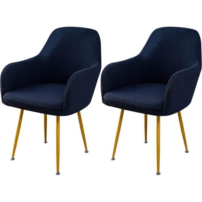 Housse de Chaise avec Accoudoirs 1/2/4/6 Pièce Jacquard Housse de Fauteuil Extensible Antidérapant,Couverture de Chaise Scandinave pour Salle à Manger (Color : J, Size : 2PCS