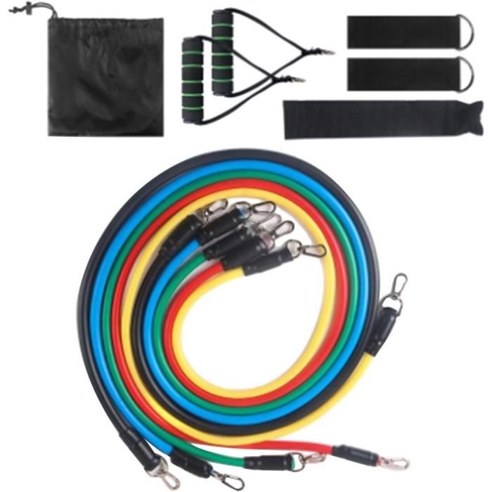 Bandes Élastiques Fitness JATEKA – Set 5 Niveaux Jusqu'à 150 Lb – Yoga, Pilates, Musculation Homme & Femme + Accessoires Complets
