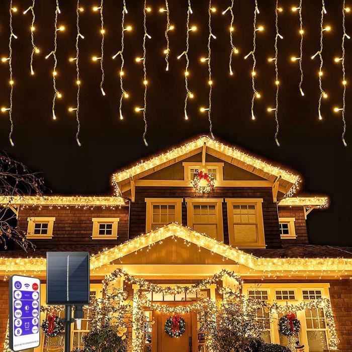 Guirlande Lumineuse Solaire TIANHOO 8M - 264 LED - 8 Modes - IP65 Étanche - Avec Télécommande