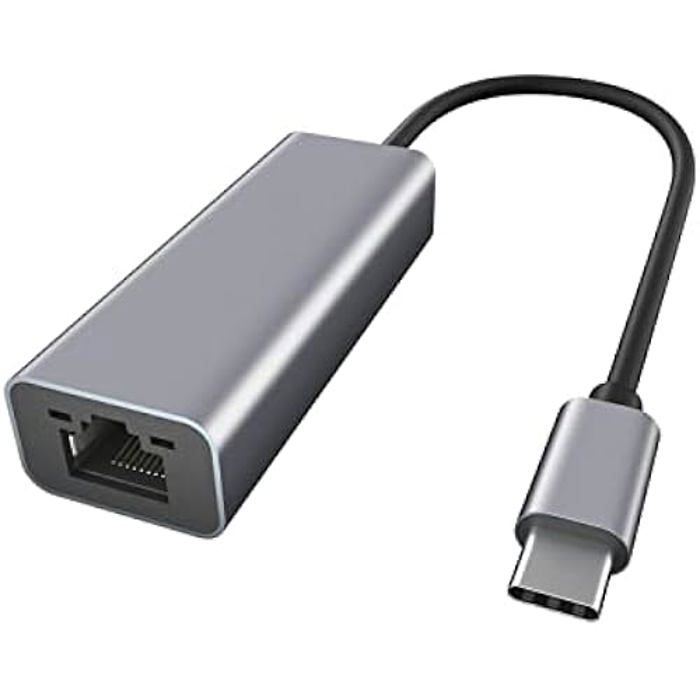 EWENT Adaptateur Ethernet USB C - EWENT - Gigabit 1000Mbps - Compatible PC/Mac/iPad Pro - Aluminium