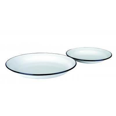 ASSIETTE PLATE EMAIL VITRIFIE BLANC 0 22 (36cm)