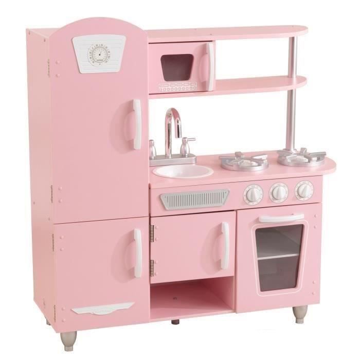 cuisine en bois jouet rose