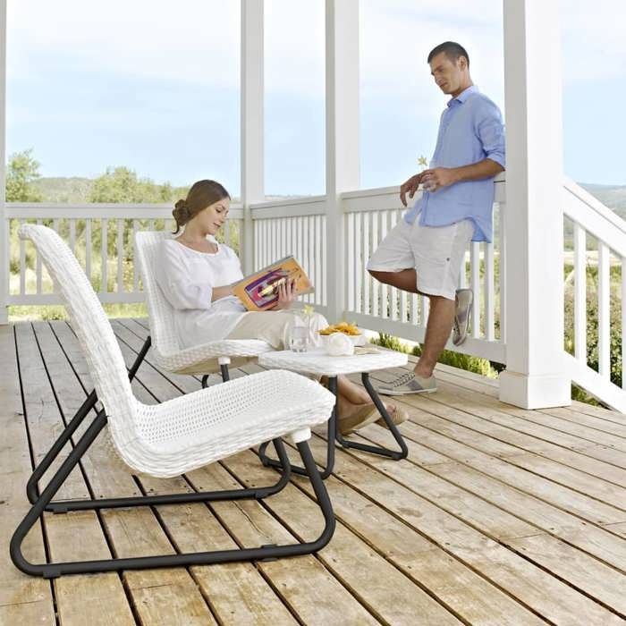 Keter Salon de jardin 3 pcs Rio Blanc 218155 405985