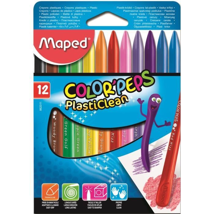 Craies de coloriage bébé Color'Peps Wax Jumbo – Dès 1 an – Maped