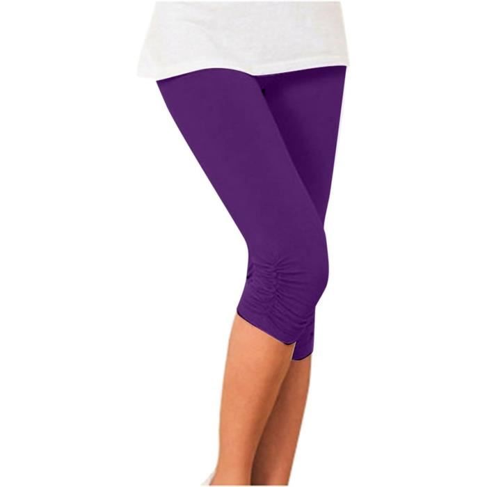 Legging Femme Fitness Classique Capris Taille Haute Pantalon Jogging Pantalon Fluide Femme Ete Pas Cher Jogging Violet Violet Cdiscount Pret a Porter