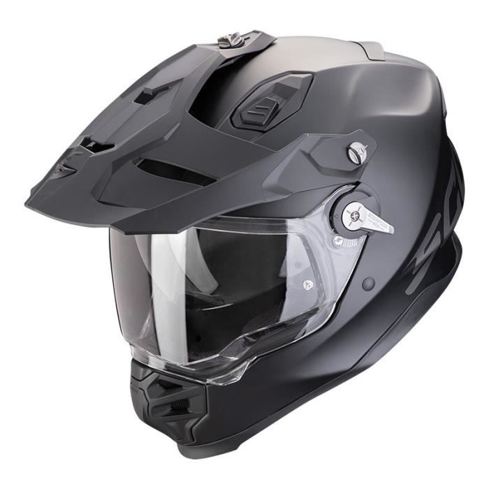 Casque Moto Intégral Scorpion Avec Feu Arrière LED - Homme/Femme, Matériau ABS, Visière Solaire Intérieure