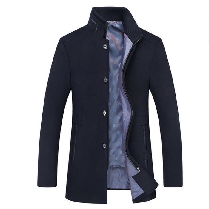 Homme Automne Pardessus Ceinture Double Boutonnage Lapel Vent Manteau ocercoat mi longue veste