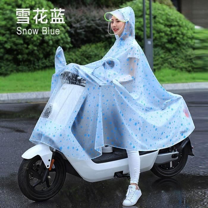 NOLITOY Poncho De Pluie Vélo à Capuche - Manteau Coupe-Vent Bleu - Taille Unique