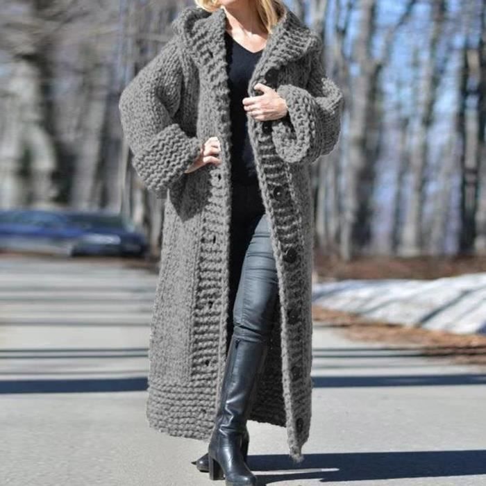 Manteau cardigan long store femme
