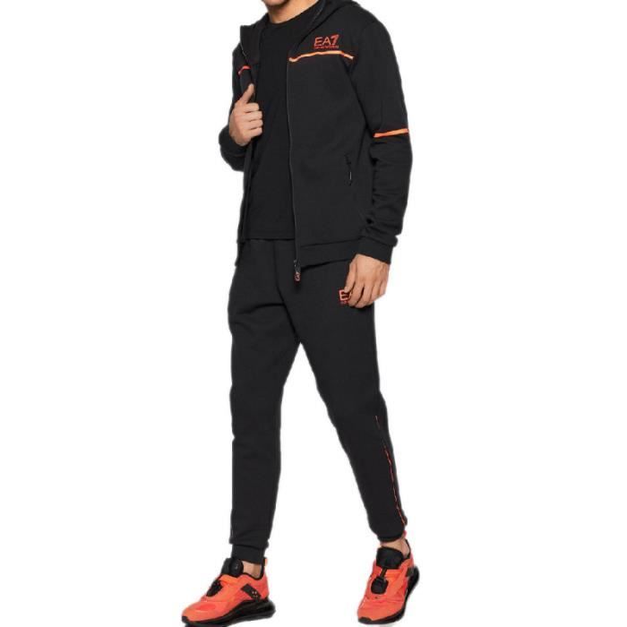 Ensemble de surv tement EA7 Emporio Armani Noir Orange Homme