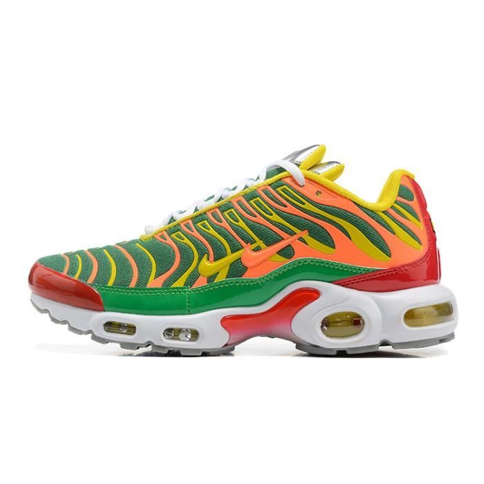 Baskets TN Plus Homme Chaussures Entra nement de Sport Vert Jaune