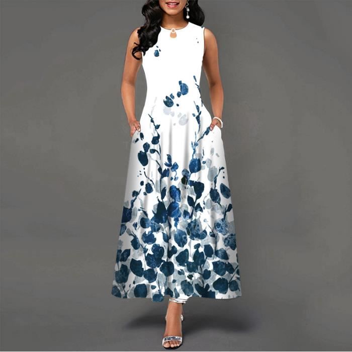Robe Vintage a Fleurs pour Femmes Marque Modele Ample a Volants Grande Taille Blanc Cdiscount Pret a Porter