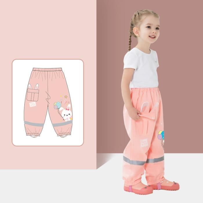 Pantalon De Pluie Enfant Réfléchissant - Imperméable Léger Avec Bande Réfléchissante Pour Garçons Et Filles