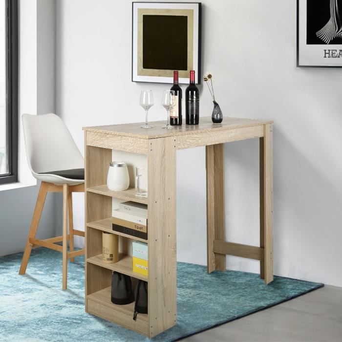 Table Haute De Bar Mange Debout Cuisine Avec Rangements Decor