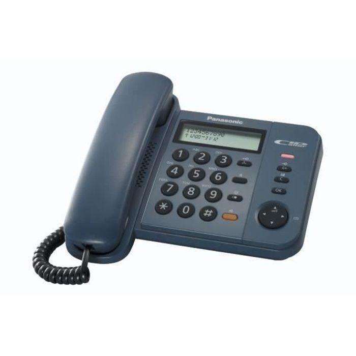 Téléphone filaire PANASONIC KX-TS580 - 50 entrées - Bleu