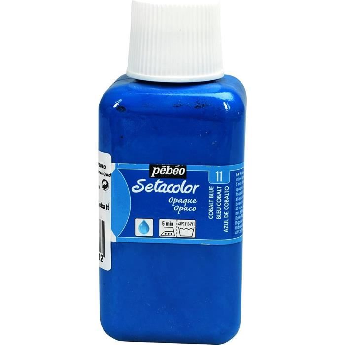PEBEO Peinture pour tissu -  - Setacolor Opaque - 250ml - Bleu cobalt - Haute qualit&eacute; 