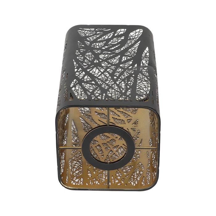 Abat-Jour Sculpté Arbre Forestier - Fer Forgé Noir Pour Lampe E27