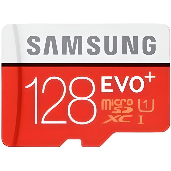 Samsung Memory Carte Mémoire 128 GB EVO Plus MicroSDXC UHSI Grade 1 Classe 10 avec Adaptateur