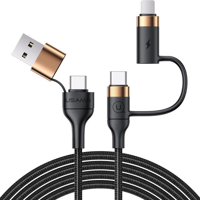 Câble USB Haute Puissance 100W - Charge Rapide Et Synchro - Nylon Tressé