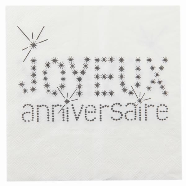 Serviette Joyeux Anniversaire Blanche X Ref 4005 Achat Vente Decors De Table Cdiscount