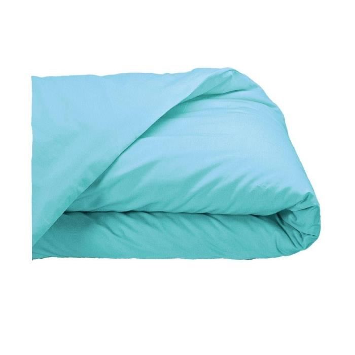 Sensei Housse De Couette Percale De Coton 80 Fils/cm², Bleu Arctic, Taille 200x200 Cm, Easy Care