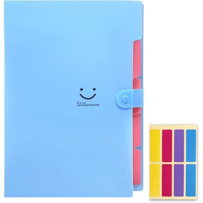 Classeur Souple A4 à 5 Compartiments KONVINIT - Imperméable, Léger Et Élégant Pour Bureau, École Ou Maison