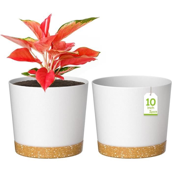 ZMTECH Lot De 2 Pots De Fleurs Auto-Arrosants 20 Cm – Noir Mat, Avec Réservoir Et Indicateur D'Eau, Idéal Intérieur & Extérieur Pour Plantes Faciles