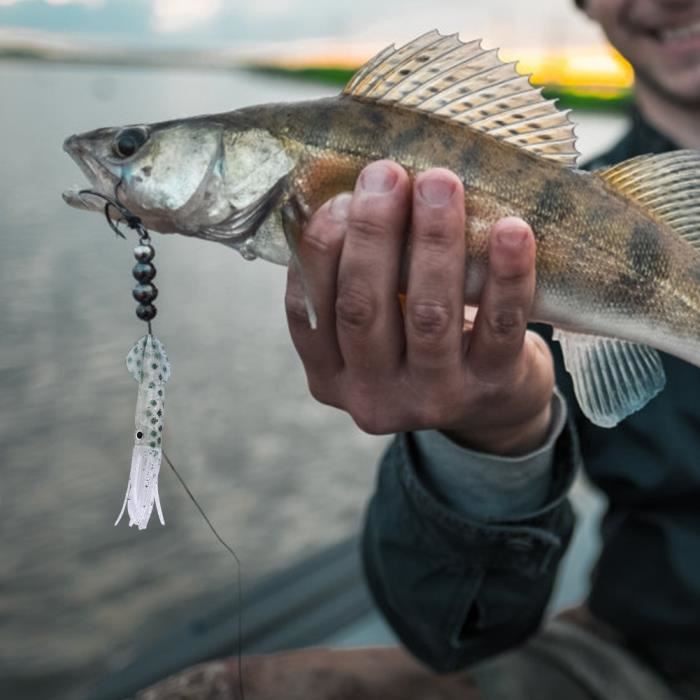 Leurres De Pêche Lumineux - 10 Pièces Appâts Souples Calmar/crevette - Pour Eau Douce Et Mer - 11