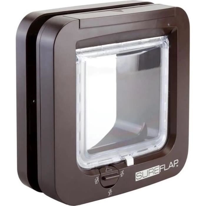 SUREFLAP Chatière à puce électronique - Marron - 142 mm x 120 mm (Mémorisation d’un maximum de 32 pu
