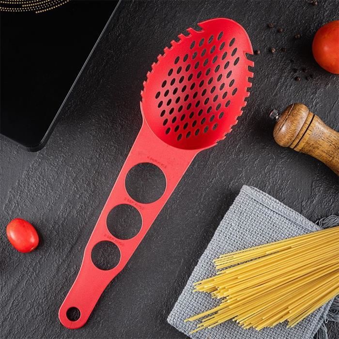 Cuillère à Spaghetti Et Pince à Pâtes, Cuillère En Silicone Antiadhésive Avec Dents Et Poignée En Acier Inoxydable, Pince à Spaghetti, Pince