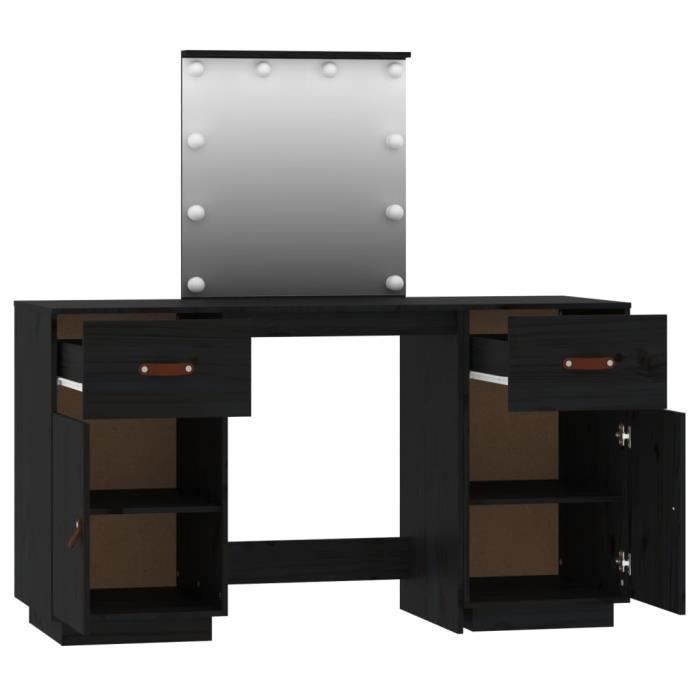 Cikonielf Ensemble de coiffeuse avec LED Chêne marron Bois d'ingénierie