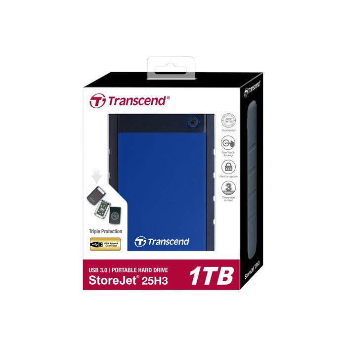 Transcend 1TB StoreJet 25H3 disque dur externe 5400 trmin 2.5 Micro USB B 3.2 Gen 1 3.1 Gen 1 Neuf - vue 6