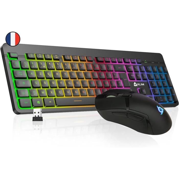 Clavier Et Souris Sans Fil CITLLA M9100 - Rétroéclairage Blanc Réglable, Rechargeable USB-C - Ergonomique Avec Support Et Repose-poignets - Compatible PC, Mac, Tablette - 5