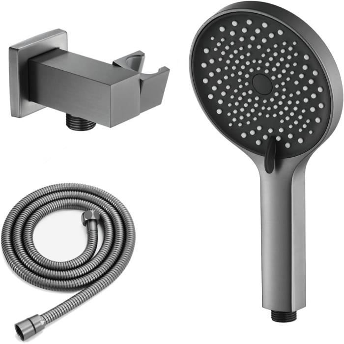 Pommeau De Douche Douchette Pommeau De Douche Haute Pression 3 Modes Douche Salle De Bain ABS Acier Inoxy Avec Bouton Stop 98240042