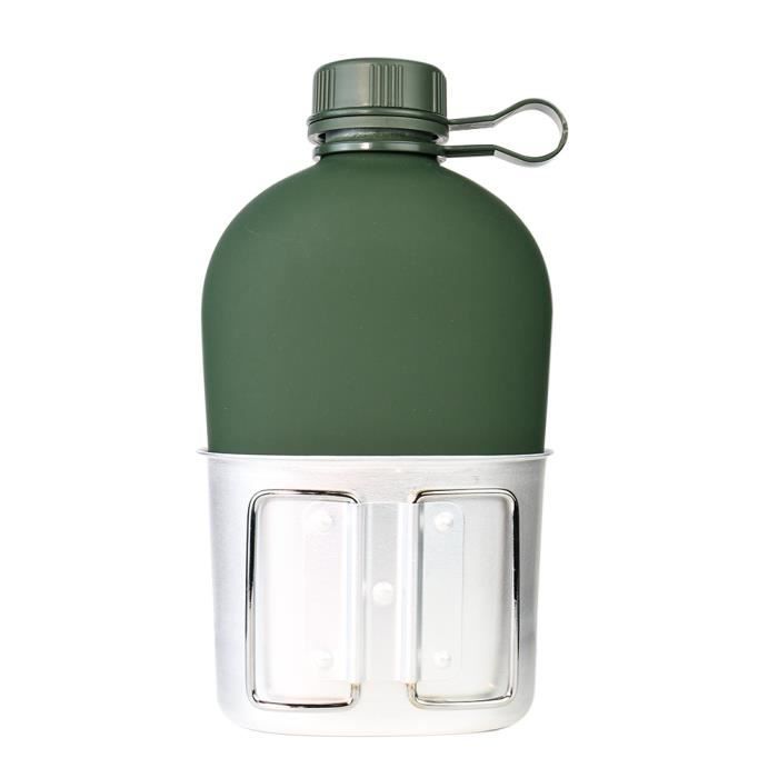 KOCAN 1L extérieure militaire cantine bouteille camping randonnée randonnée  randonnée bouteille d'eau bouilloire avec couvercle : : Sports et  Loisirs