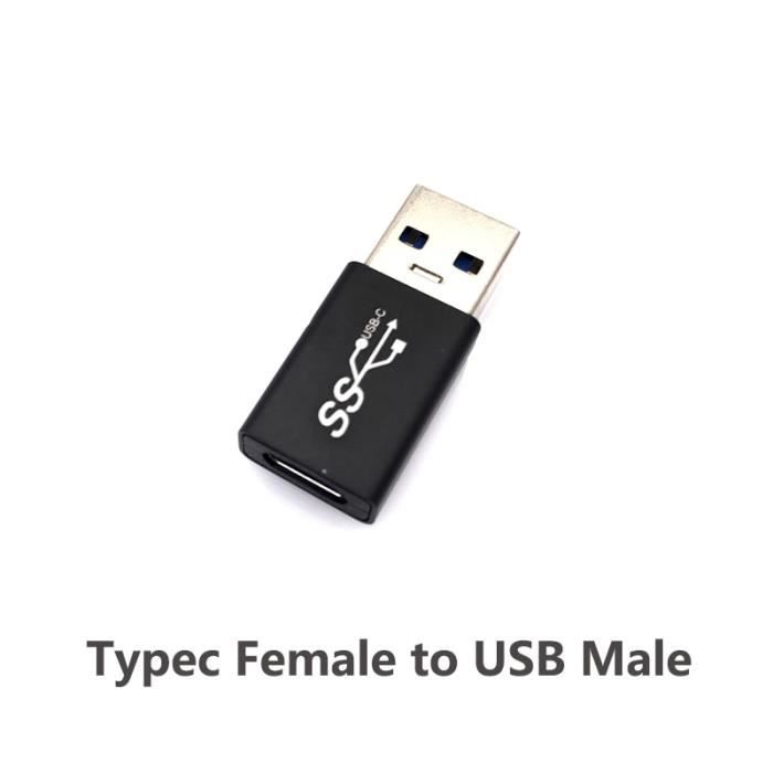 Lot De 2 Adaptateurs USB-C (Type-C) Vers Micro-USB - Convertisseur USB 3.1 - Marque OTB, Noir