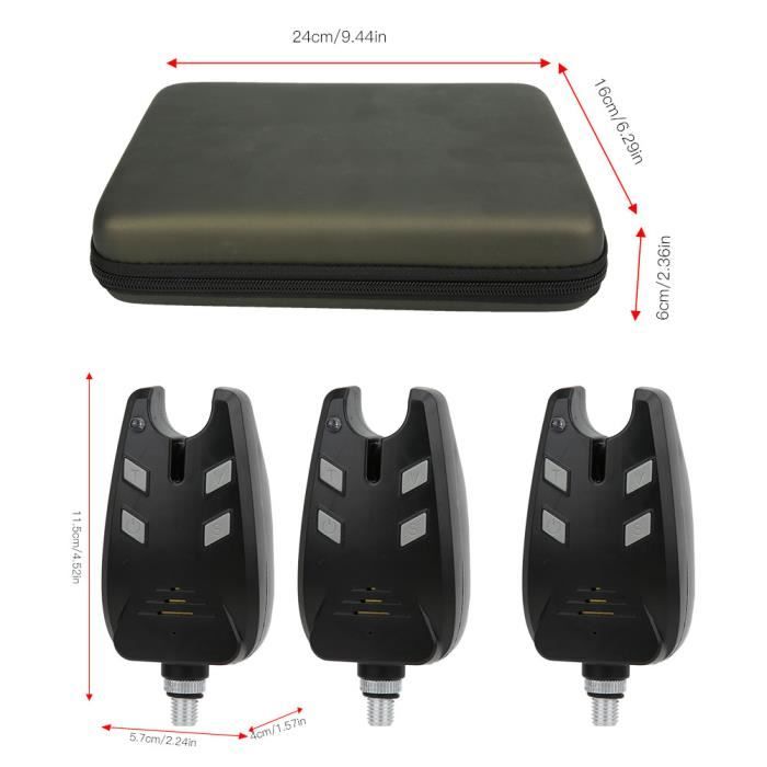 Kit De 3 Indicateurs De Touche (swingers) Bleus Pour Pêche à La Carpe - Avec Contrepoids Coulissant 18g