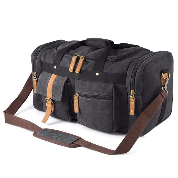 3.0 Gris Weekender Travel Duffle Bag Oflamn Toile Sac de Voyage pour Femmes et Hommes Bagage Cabine Sac de Sport Cabas Sac en Bandouli/ère Vol Sac