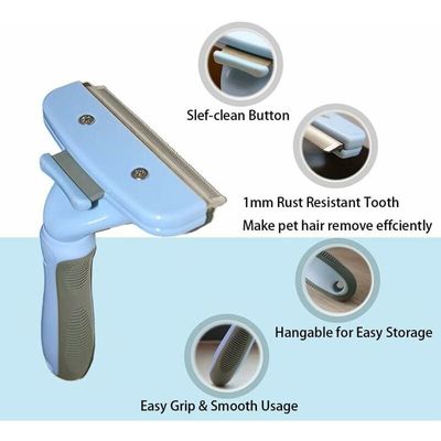 Brosse Anti-Perte Poils Pour Chien Et Chat - Démêlant Pour Toilettage - Poils Longs/Courts - Nettoyage Facile