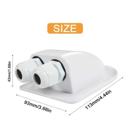 Passe-Câble Solaire IP68 GOIYZTTR - Lot De 2 - Blanc - Pour Camping-Car, Bateau, Caravane