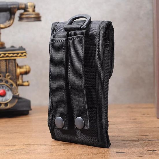 Joynine Étui Ceinture Tactique Molle Smartphone – Holster Téléphone 4.7 à 6.7 Pouces Nylon 1000D Noir